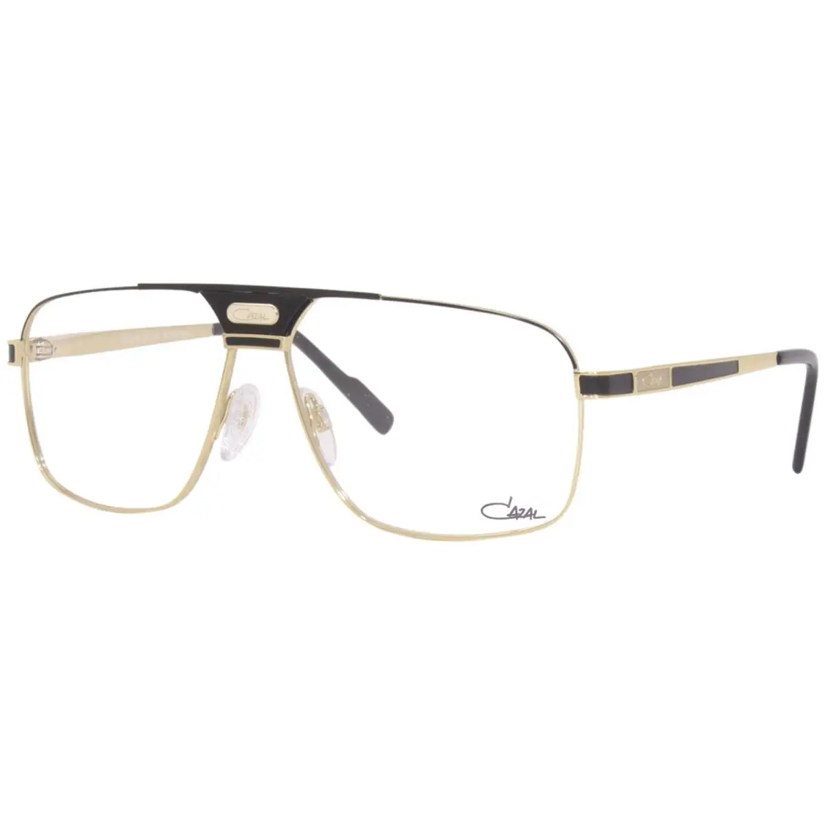 Cazal 7087 001 Eyeglasses Frame Men`s Black/gold Full Rim Rectangle Shape 60mm