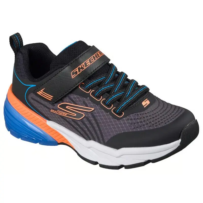 Boys Skechers Thermoflux Elite Black Blue Orange Mesh Shoes