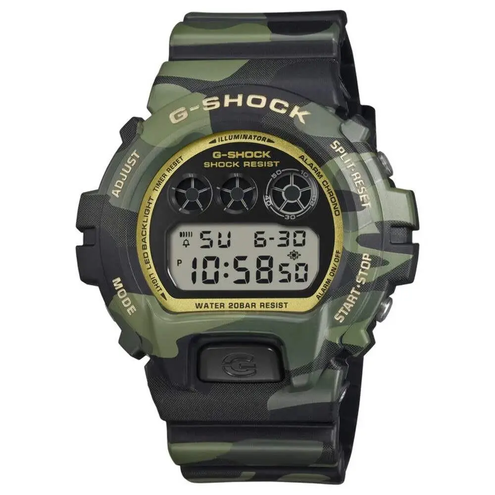 G-shock DW6900 Bold Camo Ana-digi Green Gold DW6900CMG-3