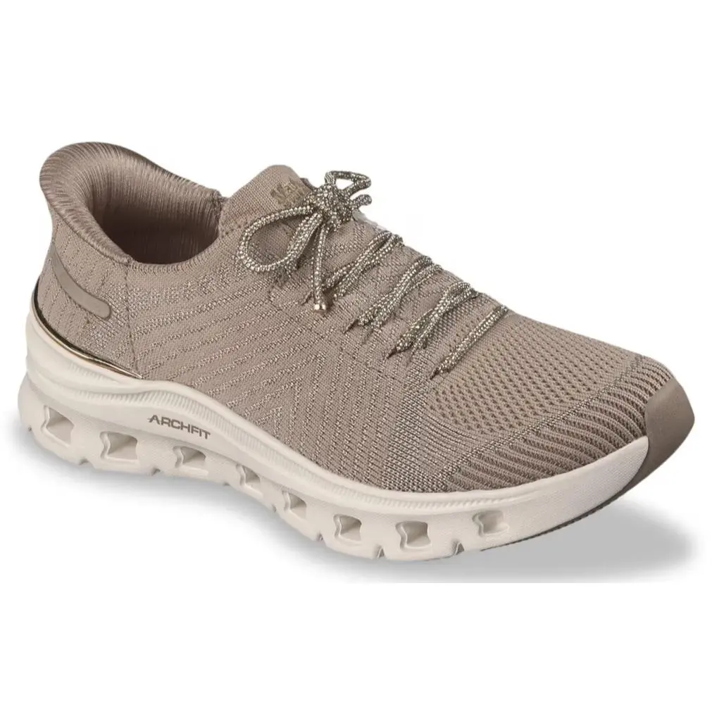 Womens Skechers Hands Free Slip Ins Martha Stewart Arch Fit Taupe Knit
