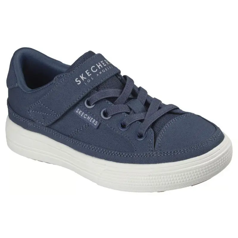 Boys Skechers Arcade Race YA There Navy Canvas Shoes