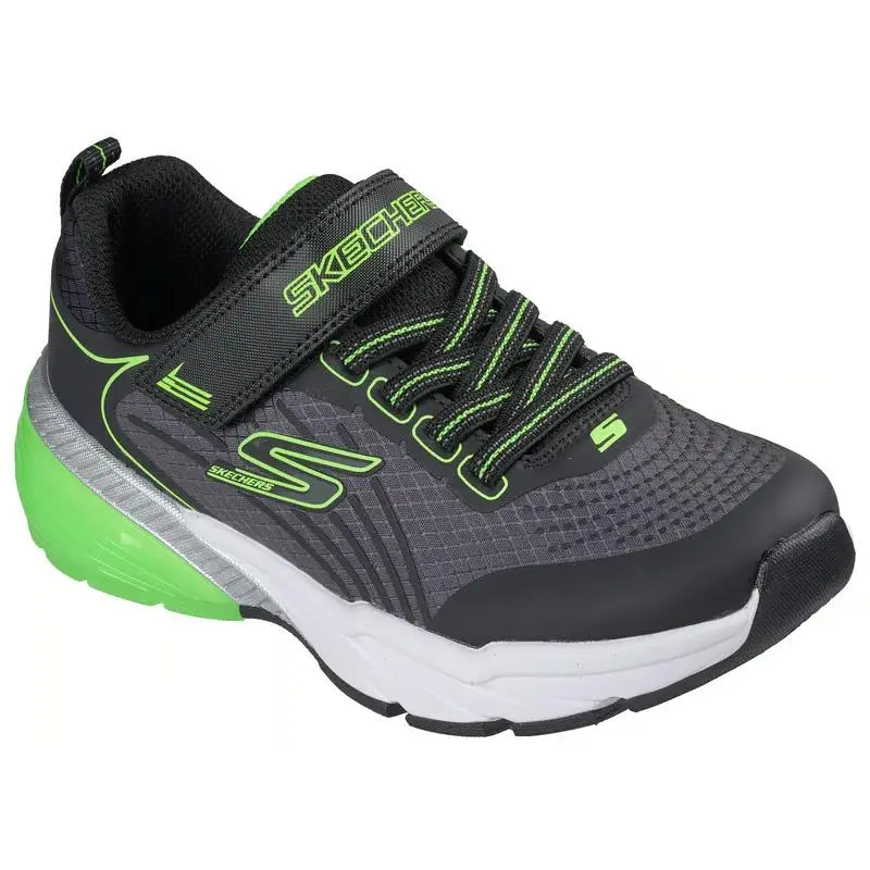 Kids Skechers Thermoflux Elite Black Lime Mesh Shoes