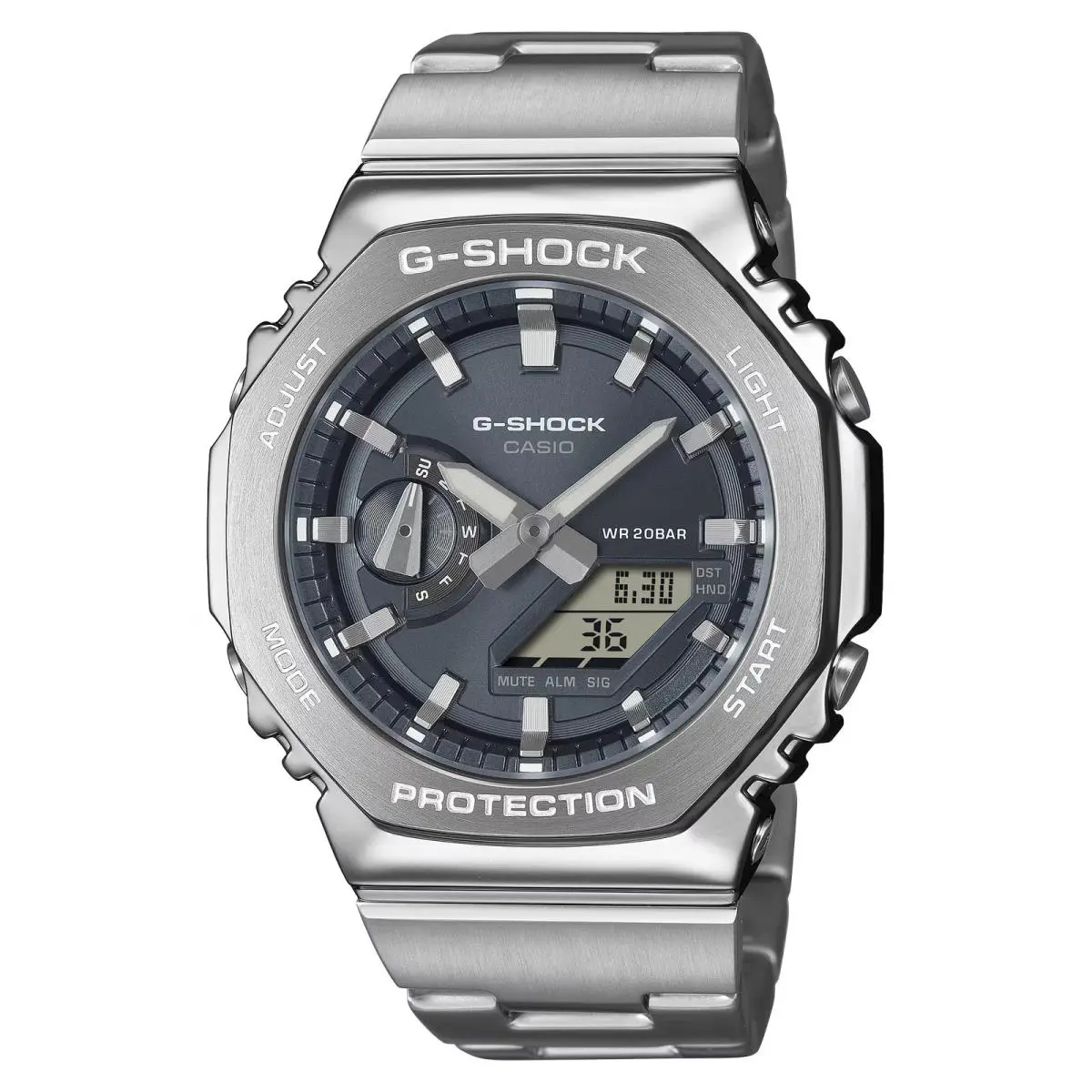 Casio G-shock GM-2110D-8A GM2110D-8A Grey Dial Stainless Steel Watch