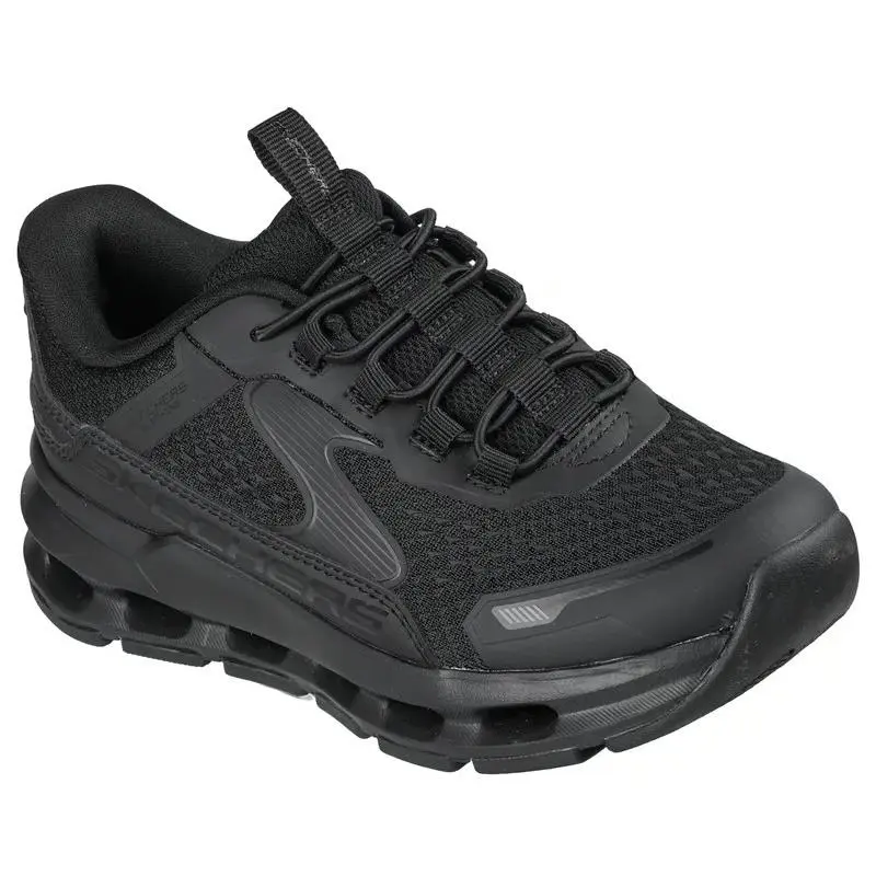 Kids Skechers Slip Ins Glide Step Plus Vista Lane Black Mesh Shoes