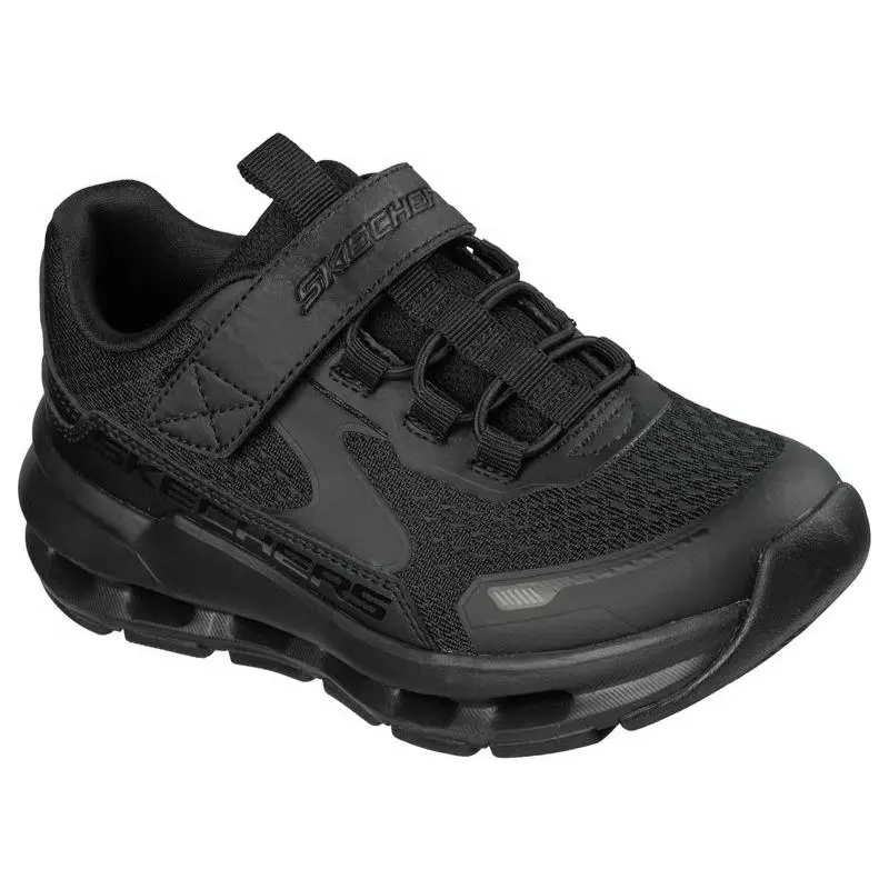 Kids Skechers Glide Step Plus Black Mesh Shoes