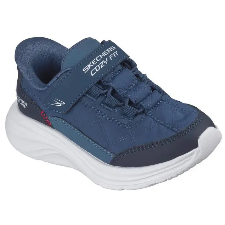 Kids Skechers Slip Ins Comfy Sprints Cozy Fit Navy Mesh Shoes
