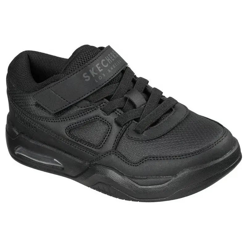 Boys Skechers Court Tech Black Mesh Shoes