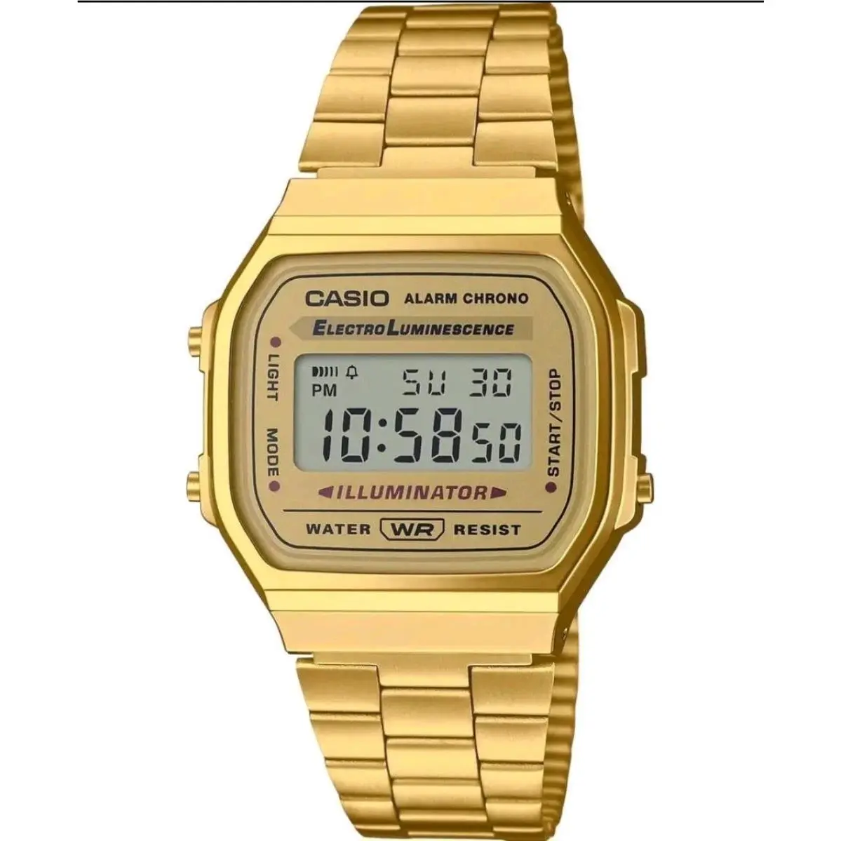 Casio Vintage A168WG-9EF Digital Gold Stainless Steel Water Resistant Watch