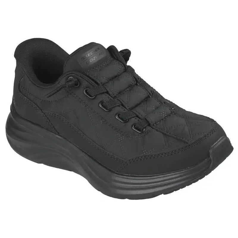 Kids Skechers Slip Ins Contour Foam Cozy Fit Black Fabric Shoes