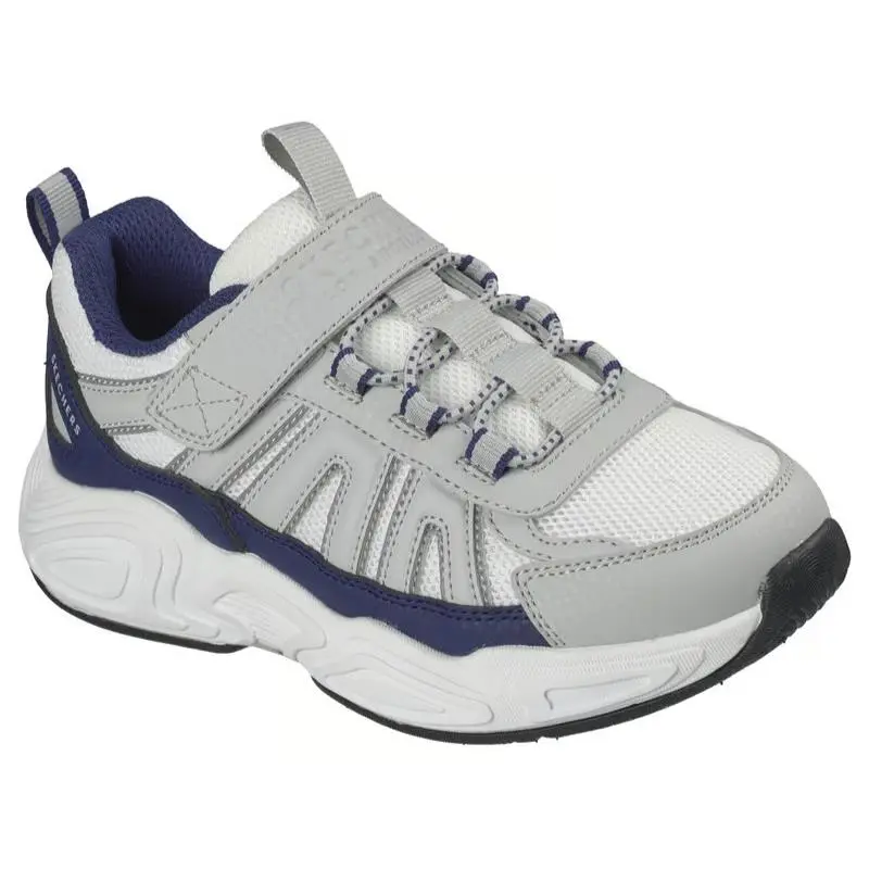 Kids Skechers Mega Quake Ultra Drift Gray Navy Mesh Shoes
