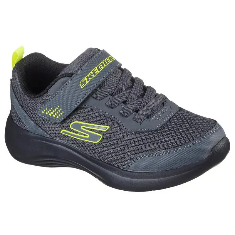 Kids Skechers Selectors Reset Achieved Gray Lime Mesh Shoes