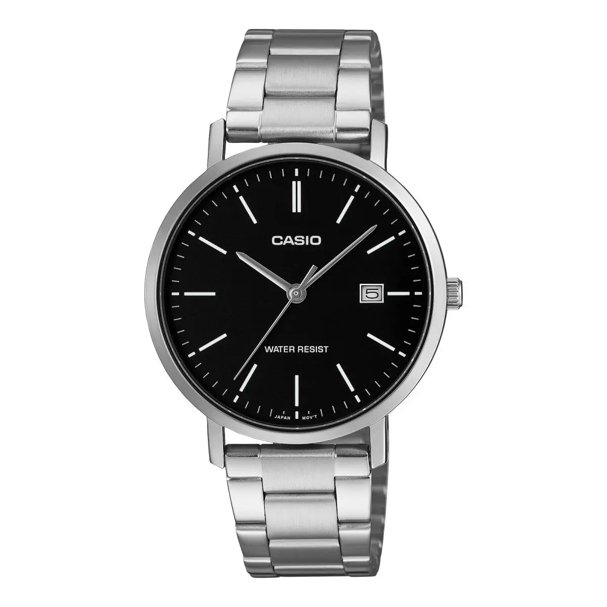 Casio Men’s Black Dial Stainless Steel Bracelet Analog Watch - MTP-VT05D-1EDF