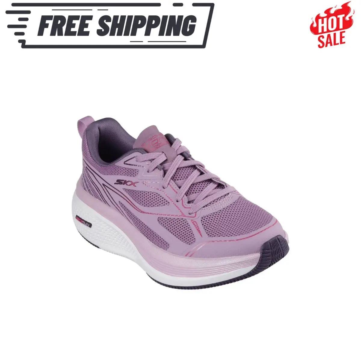 Skechers shoes - Black Synthetic/Purple Trim 7