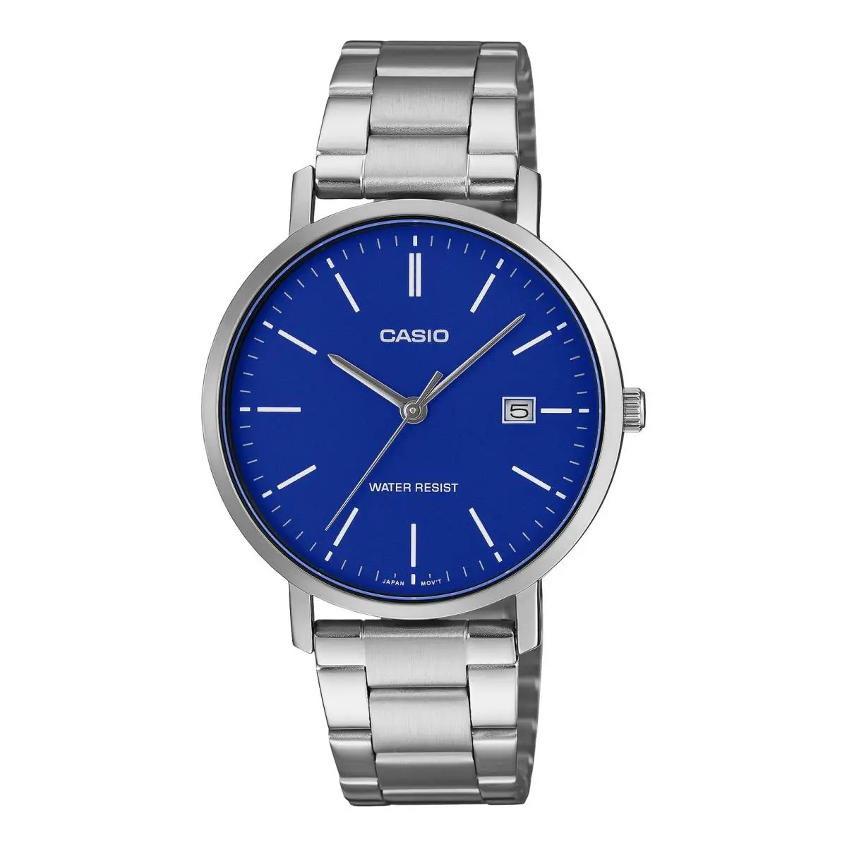 Casio Men’s Blue Dial Stainless Steel Bracelet Analog Watch - MTP-VT05D-2EDF
