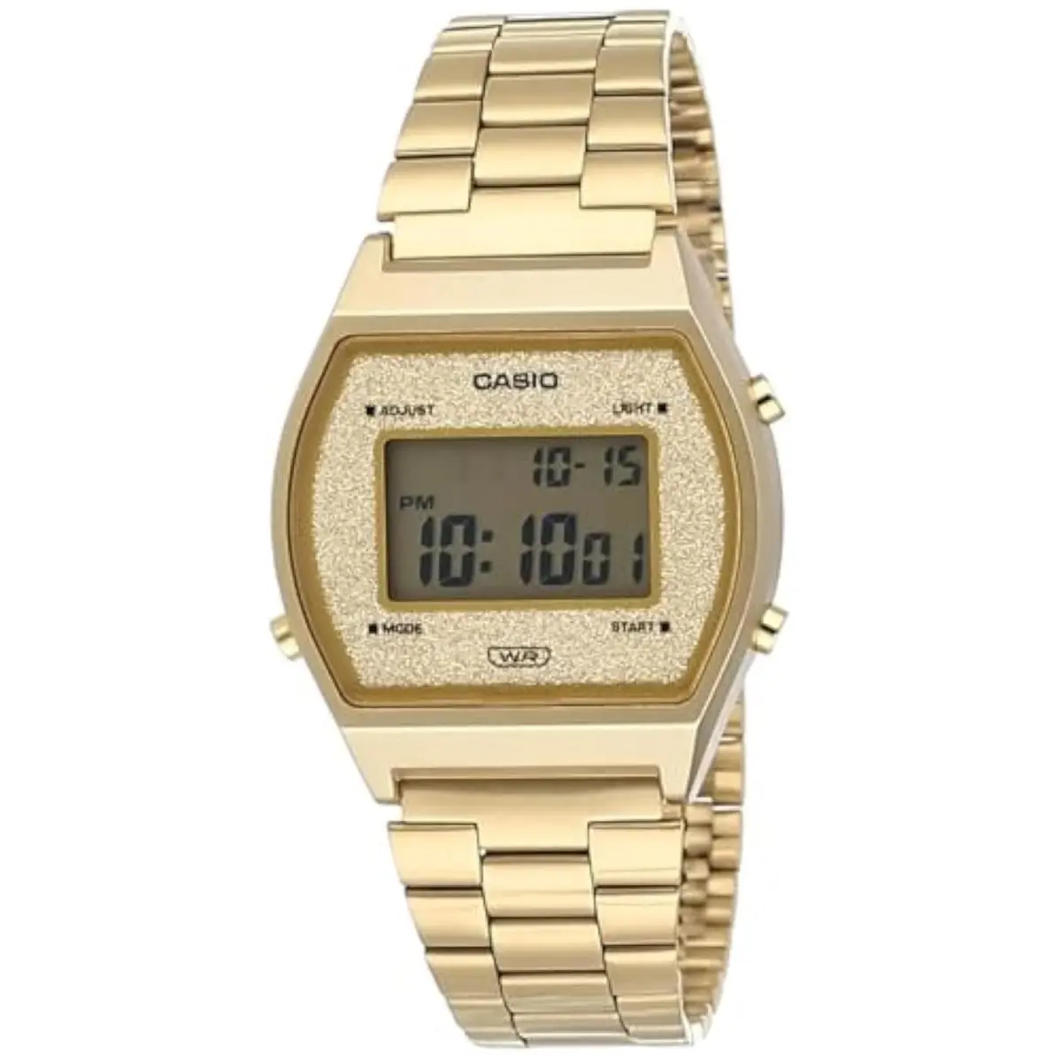 Casio B640WGG-9 Unisex Vintage Gold Tone Glitter Dial Alarm Chronograph Digital