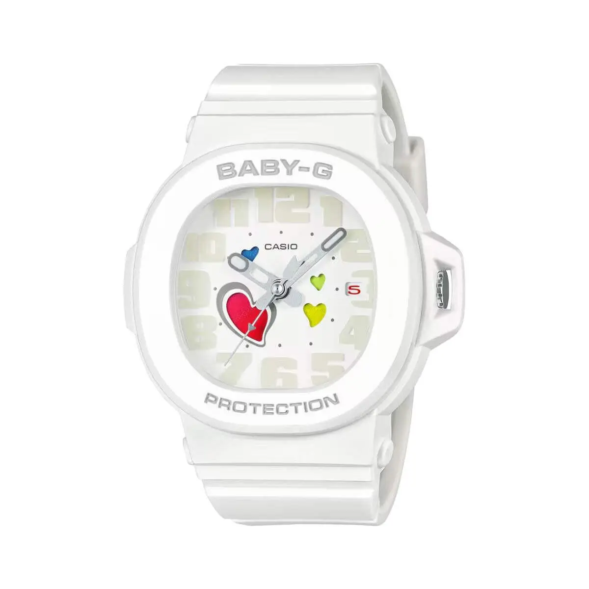 Casio Baby-g BGA-10-7A Women`s White Analog Watch 42mm 100M Water Resistant