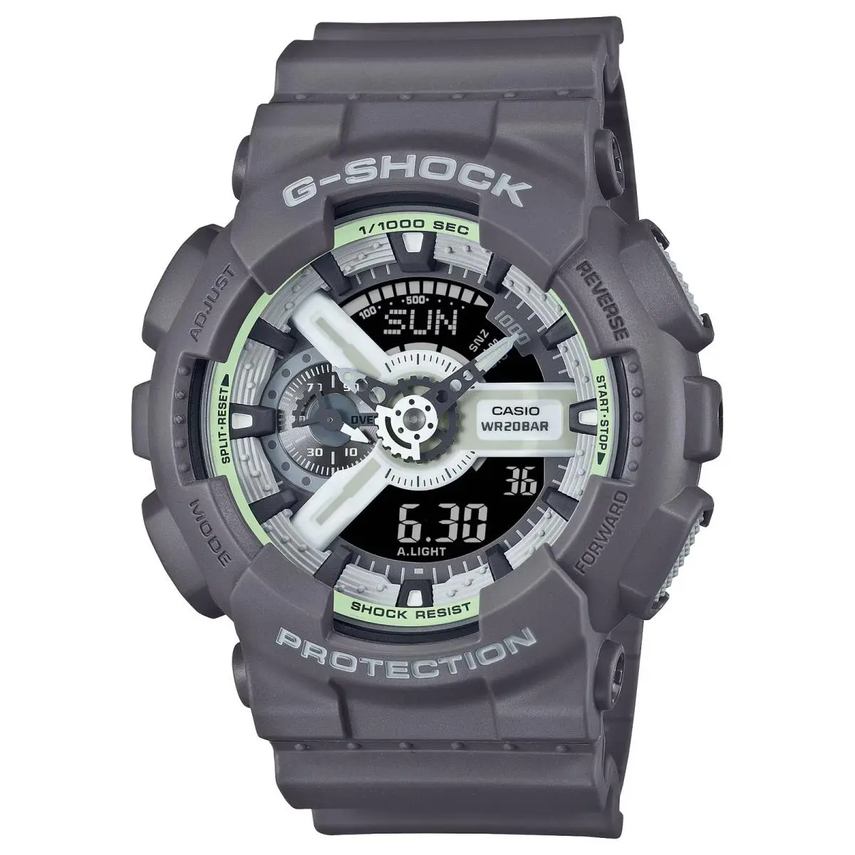 Casio G-shock GA-110HD-8A Hidden Glow Grey A/d Men`s Watch
