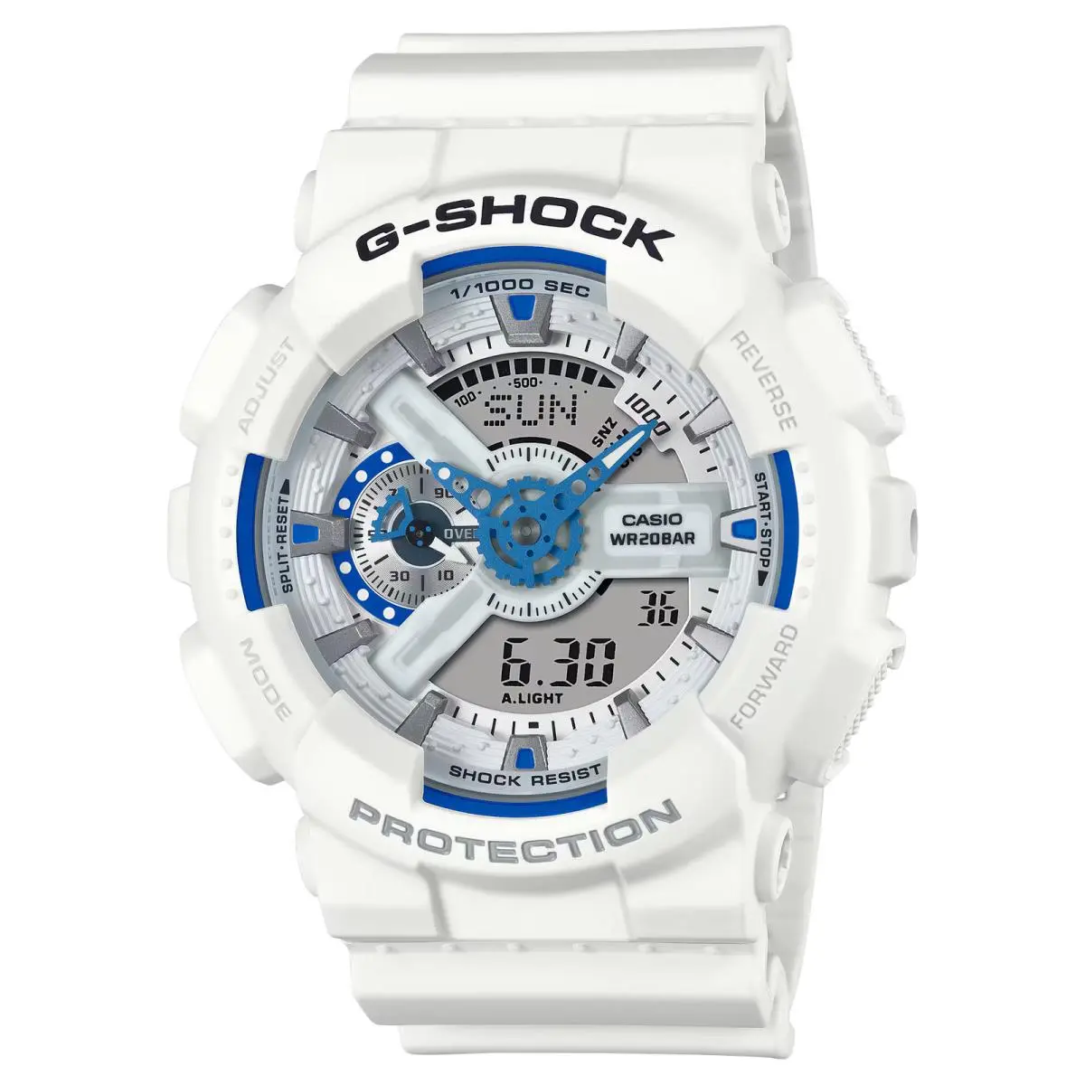 Casio G-shock GA-110HDS-7A White Blue A/d Men`s Watch
