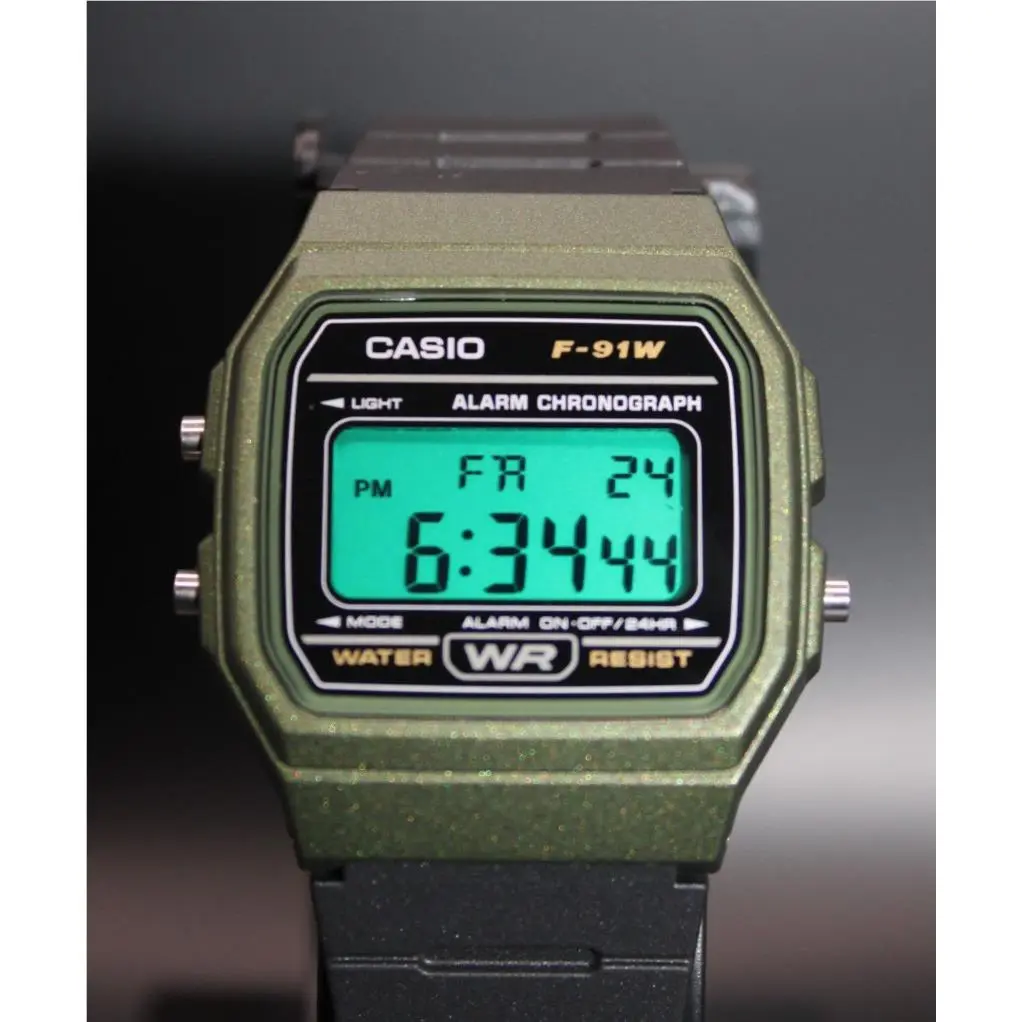 Tracker Casio F91W with Green Screen Mod
