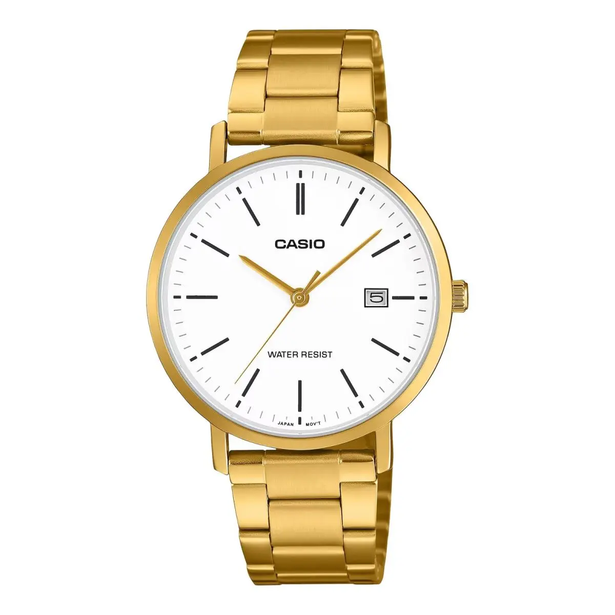 Casio Men’s White Dial Gold Tone Stainless Steel Watch - MTP-VT05G-7EDF