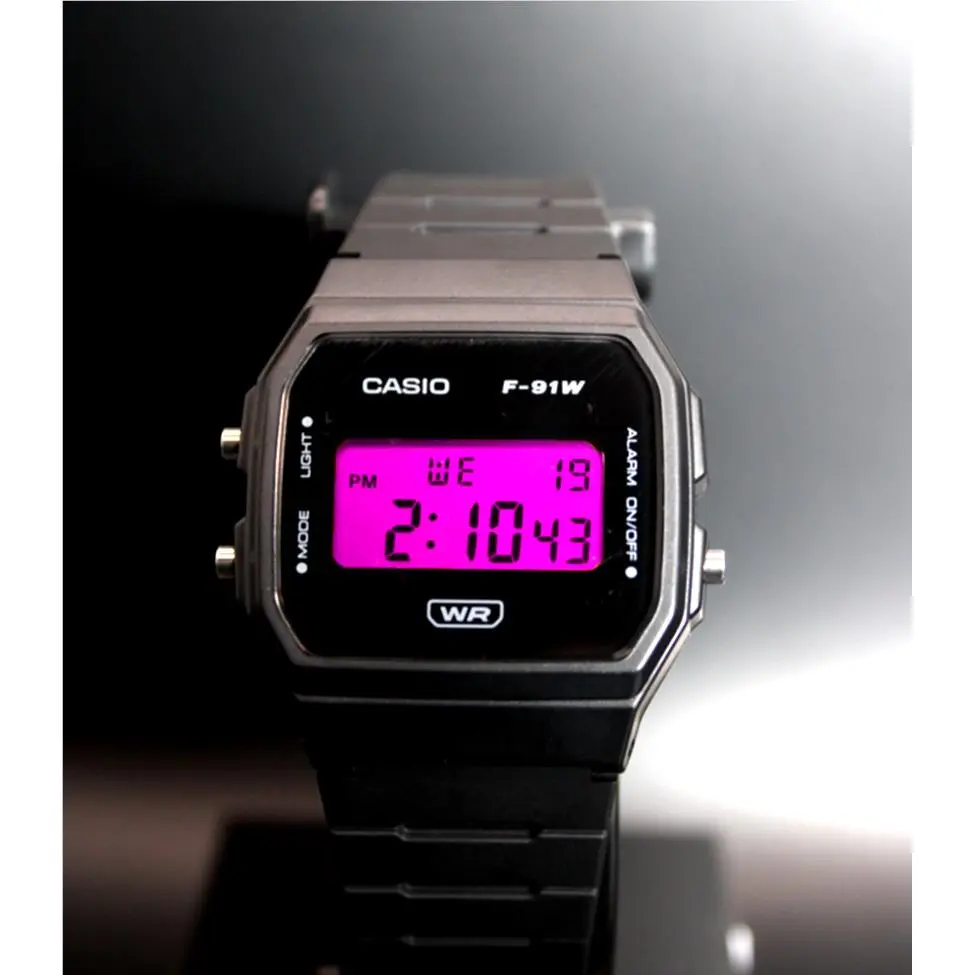 Hot Pink Casio F91W Pink Screen Mod Minimalist