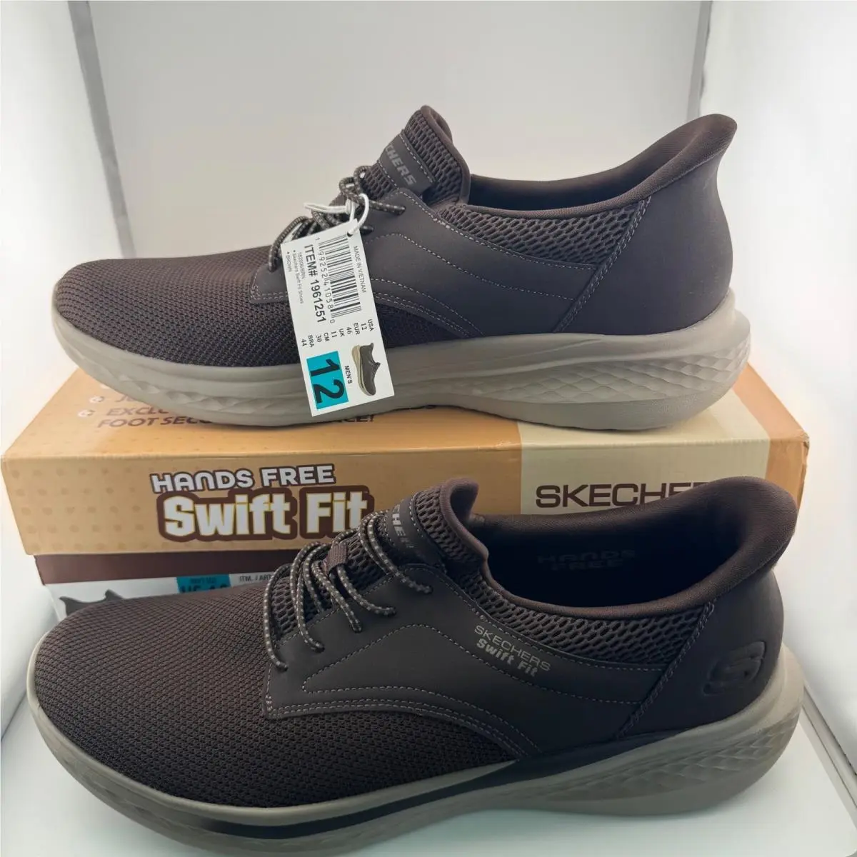 Skechers Hands Free Swift Fit Mens Size 12 Brown Slip On Sneakers 1961251