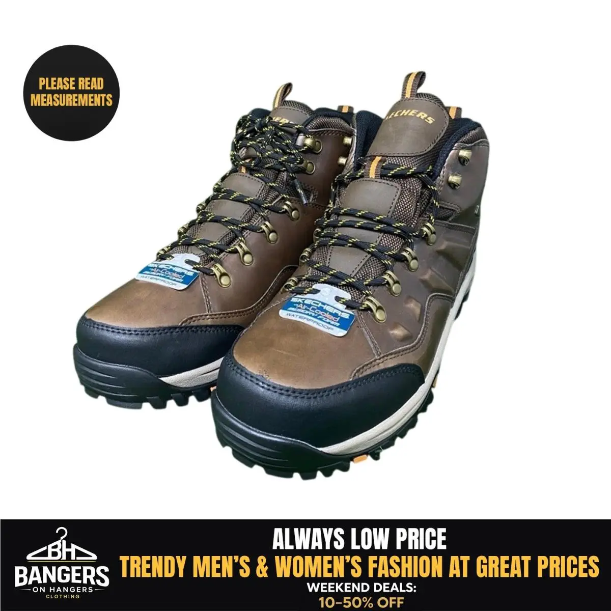 Skechers Mens Size 11 Relment-traven Hiking Waterproof Dark Brown Boots 2236