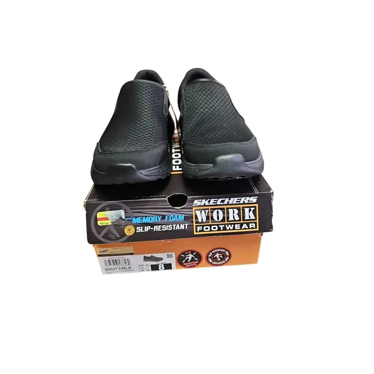 Skechers Work Men`s Slip-ins Squad Chaos Soft Toe EH Slip Resistant Work Shoes 8