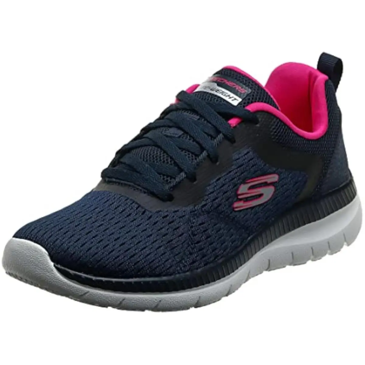 Skechers Bount Womens Athletic Casual Sneakers Lace Up Navy/pink 8 US - Blue - 8