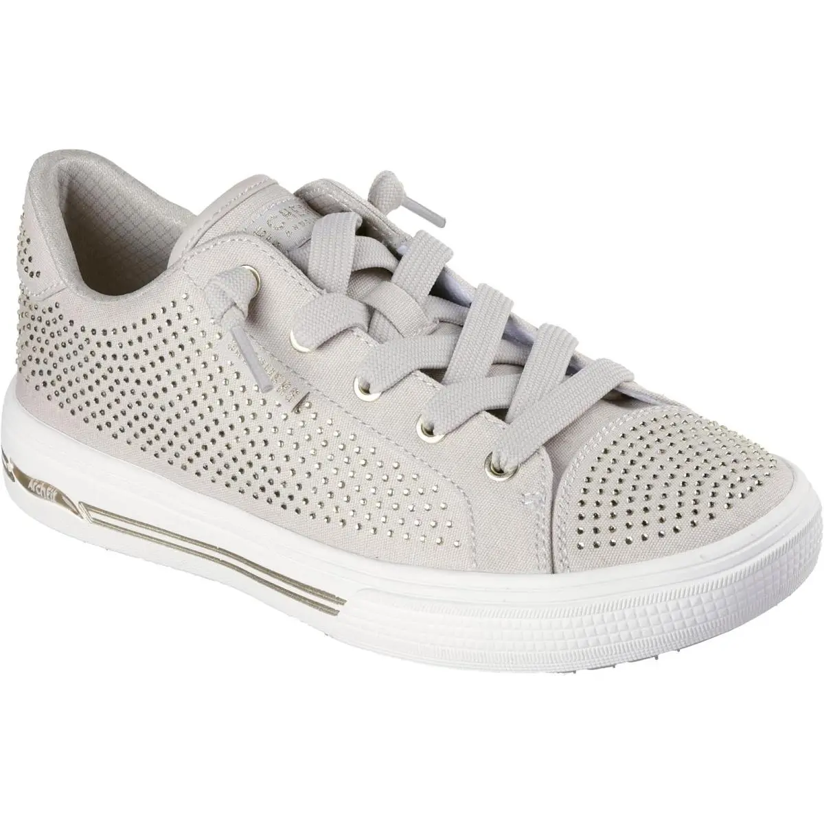 Skechers Arch Fit Arcade Gem Steps Women`s Shoes - Taupe Gold - 10 US
