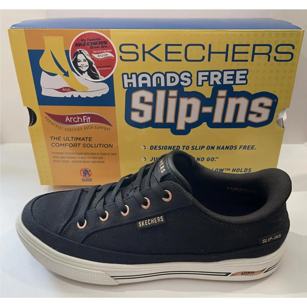 Skechers Womens Arch Fit Arcade See Ya There - Slip-ins - Black - Size 8.5