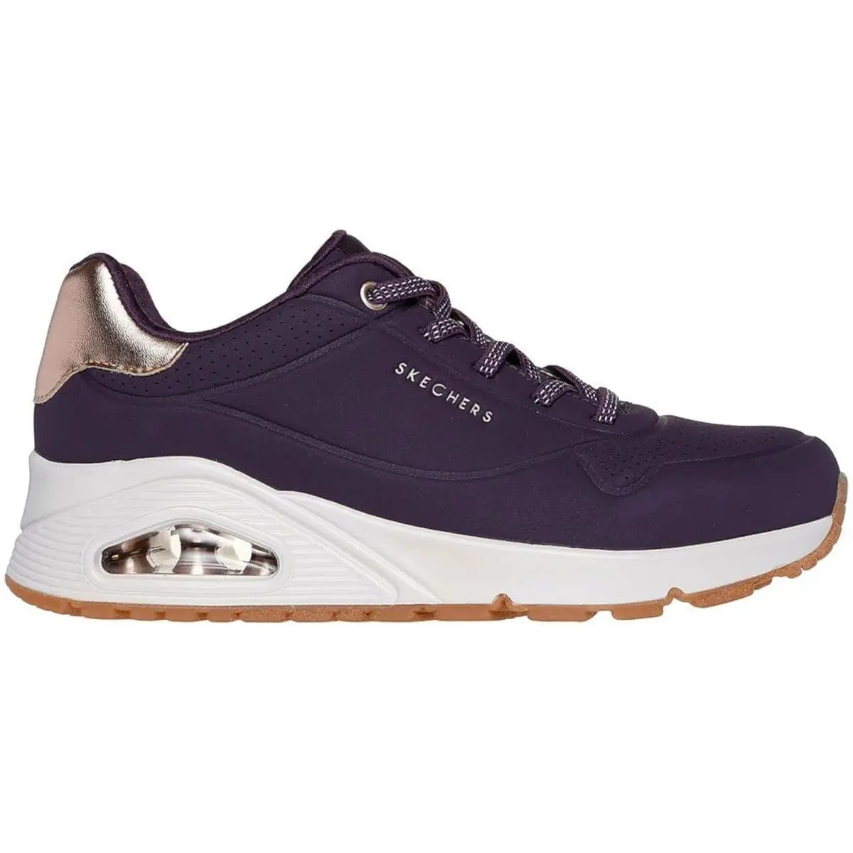 Skechers Uno - Shimmer Away Casual Lace Up Shoe For Womens Dark Purple 7 UK 1