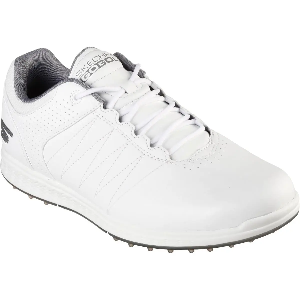 Skechers Men`s Pivot Spikeless Golf Shoe White/gray/blue 10 - White/gray/blue