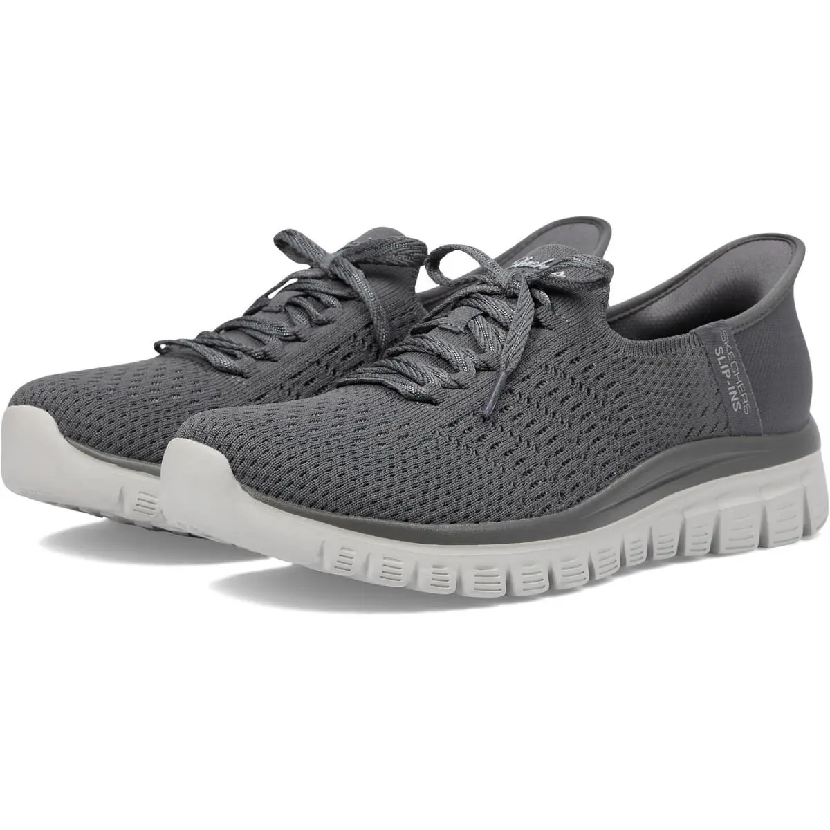 Skechers Women`s Graceful-first Blush Sneaker Charcoal 6.5 - Charcoal - 6.5 US