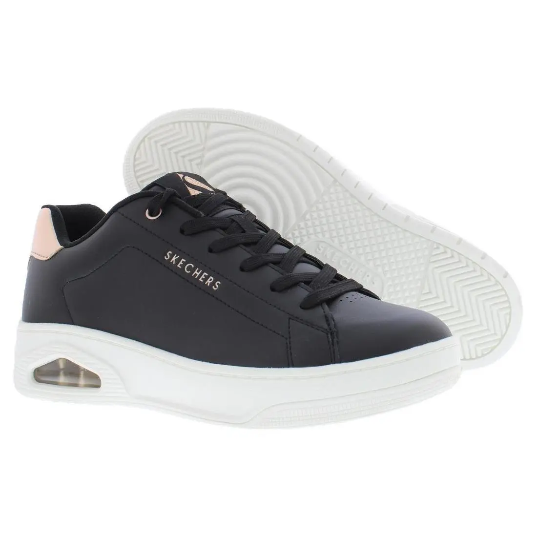 Skechers Uno Court Courted Leather Womens Shoes Size 5.5 Color: Black