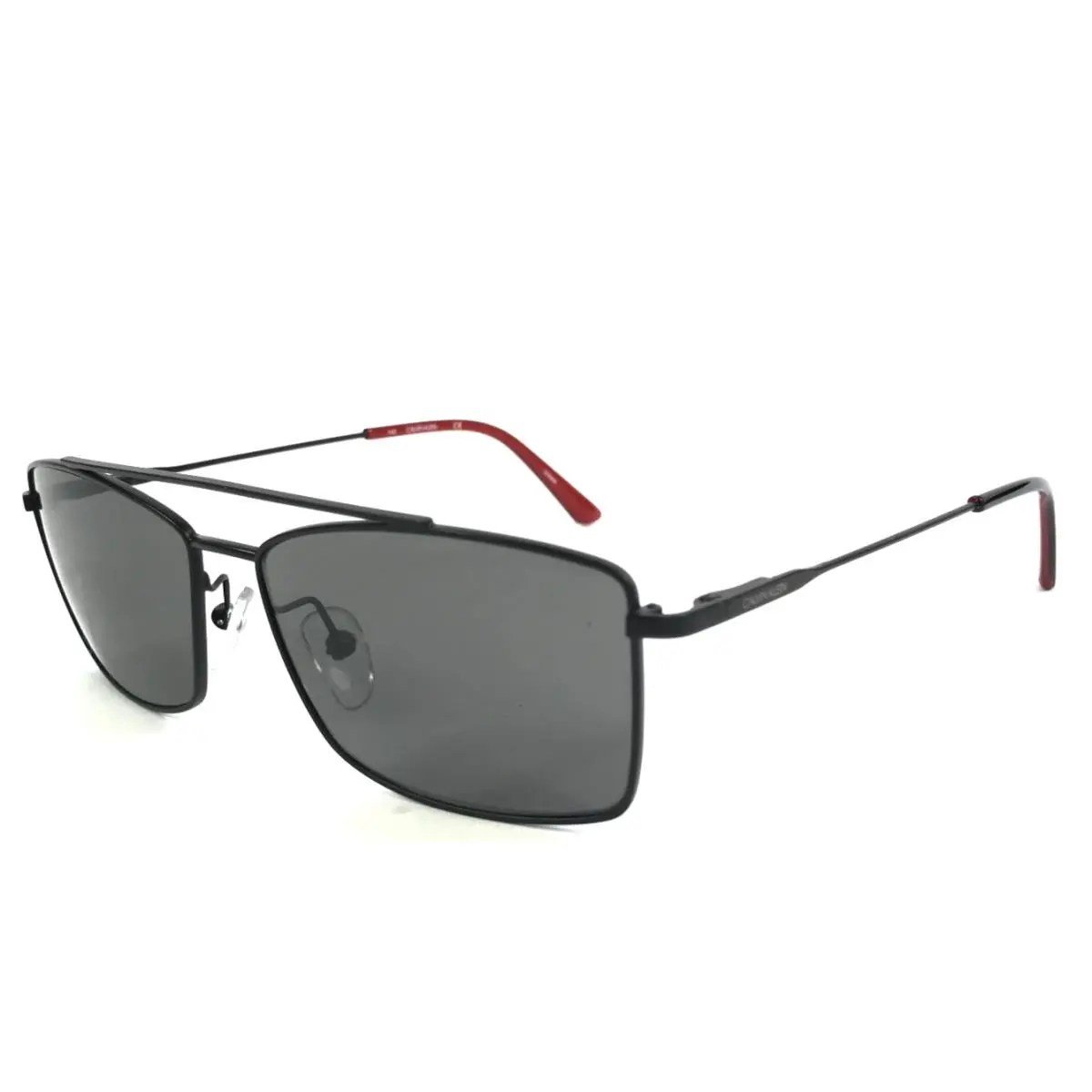 Sunglasses CK18117S 002 Matte Black Square Frames Dark Gray Lenses by Calvin Klein