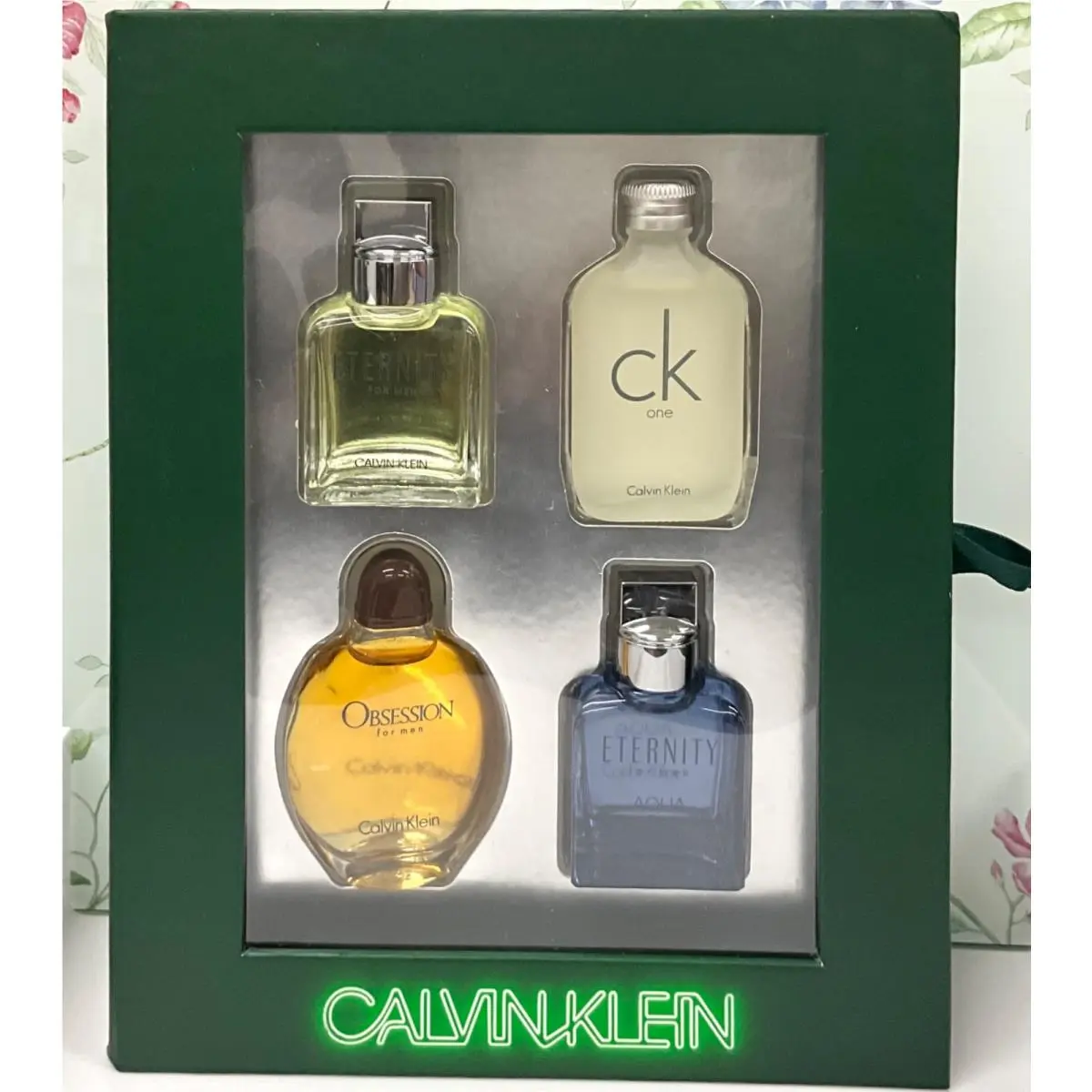 Calvin Klein 4pc Gift Set For Men Eternity+ck One+obsession+eternity Aqua