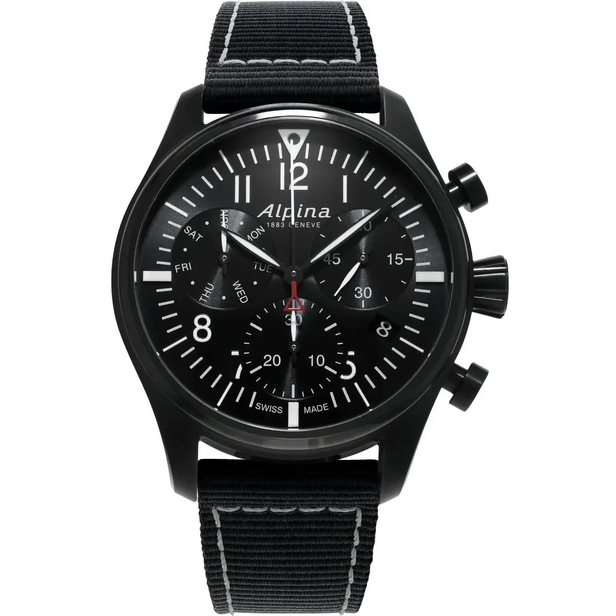 Alpina AL-371BB4FBS6 Men`s Startimer Pilot Black Dial Quartz Watch