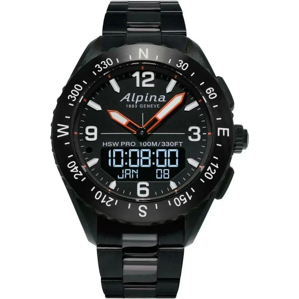 AL-283LBB5AQ6B Alpiner Black Pvd Watch Black Dial Smartwatch by Alpina