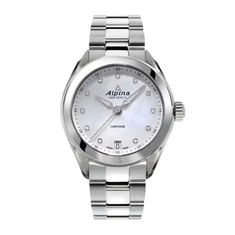 Comtesse Diamond Accent Watch with Mother-of-pearl Dial AL-240MPWD2C6B by Alpina