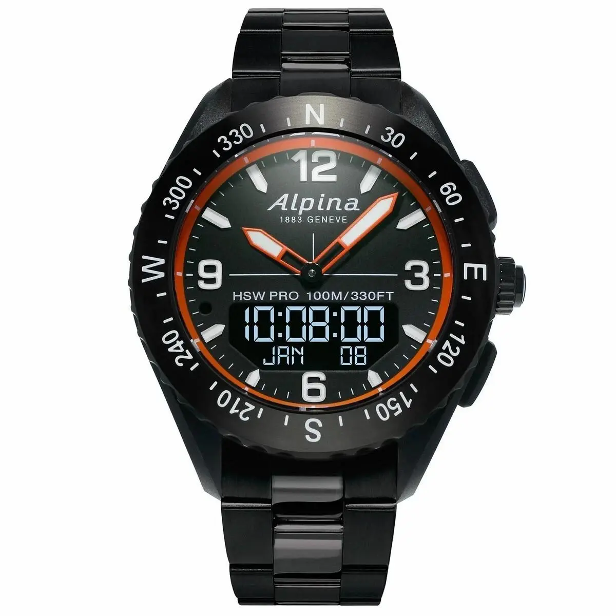 Alpina AL-371BB4FBS6 Men`s Startimer Pilot Black Dial Quartz Watch