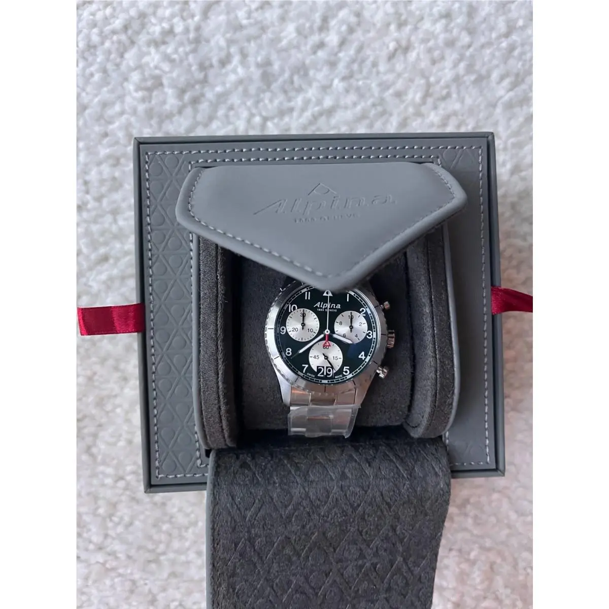 Alpina Men`s Startimer Chronograph Date Quartz Silver Watch 41MM AL-372GRS4S26B