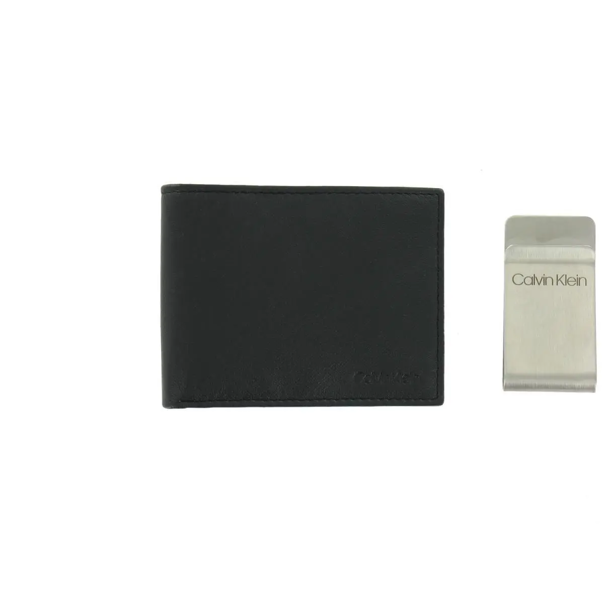 Calvin Klein Men`s Rfid Protected Bi-fold Wallet/ Money Clip Set Black