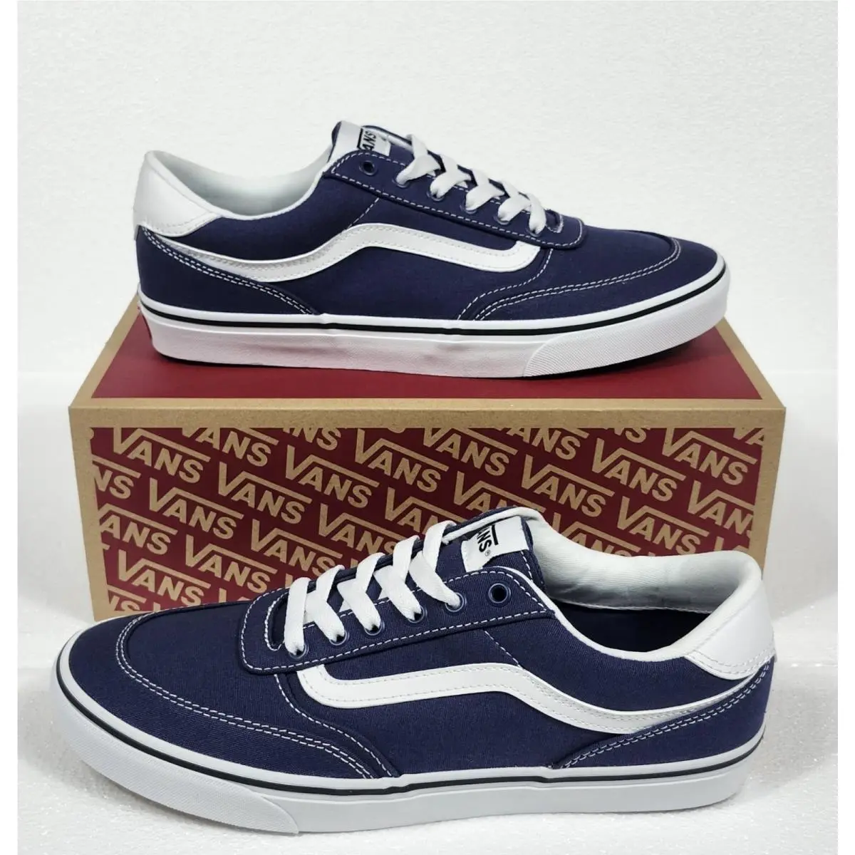 Men`s Vans Shoes Size 10.5 Brooklyn LS Deep Twilight Canvas Lace Up Sneakers