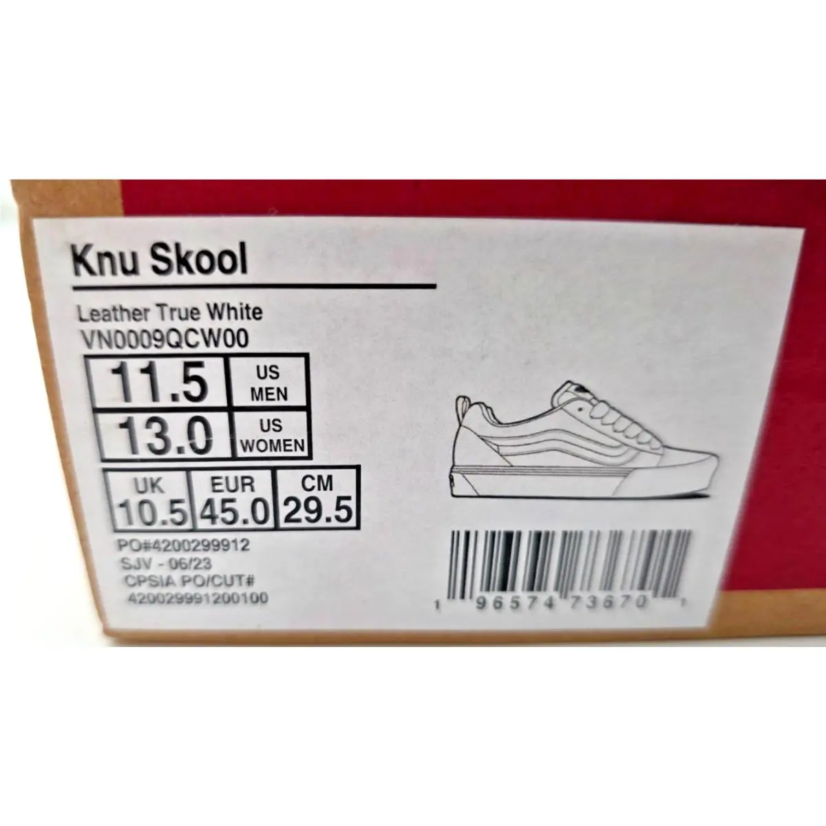 Vans shoes - VANS Knu-Skool - VN0009QCW00 - White (UPC: 196574736701) 8