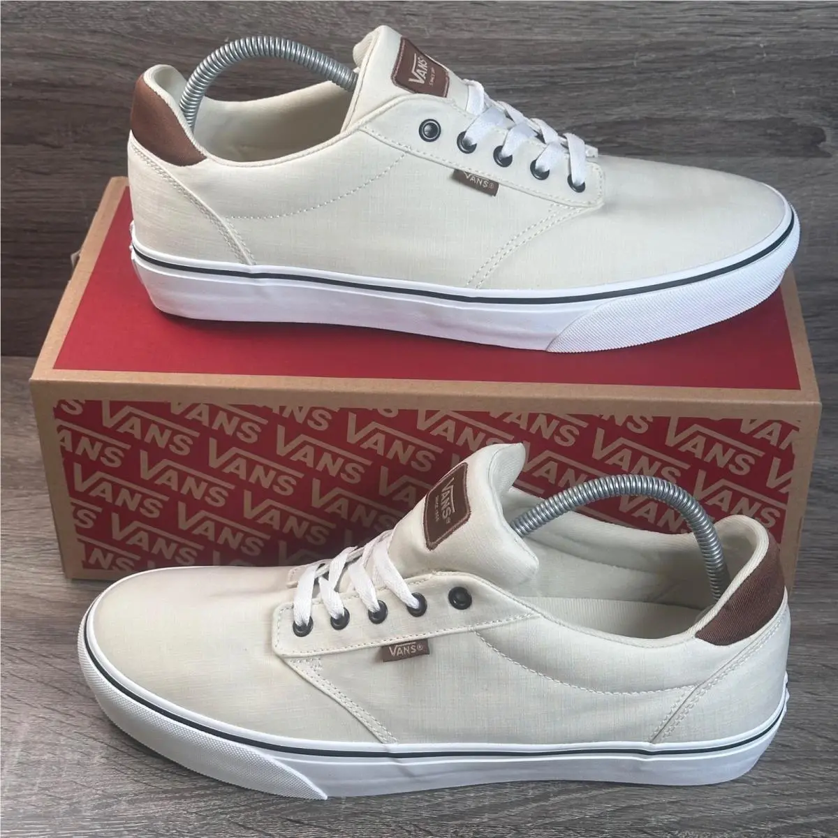 Vans Atwood Deluxe Sneakers Men 13 Woven Turtledove Cream Brown Skater Shoes
