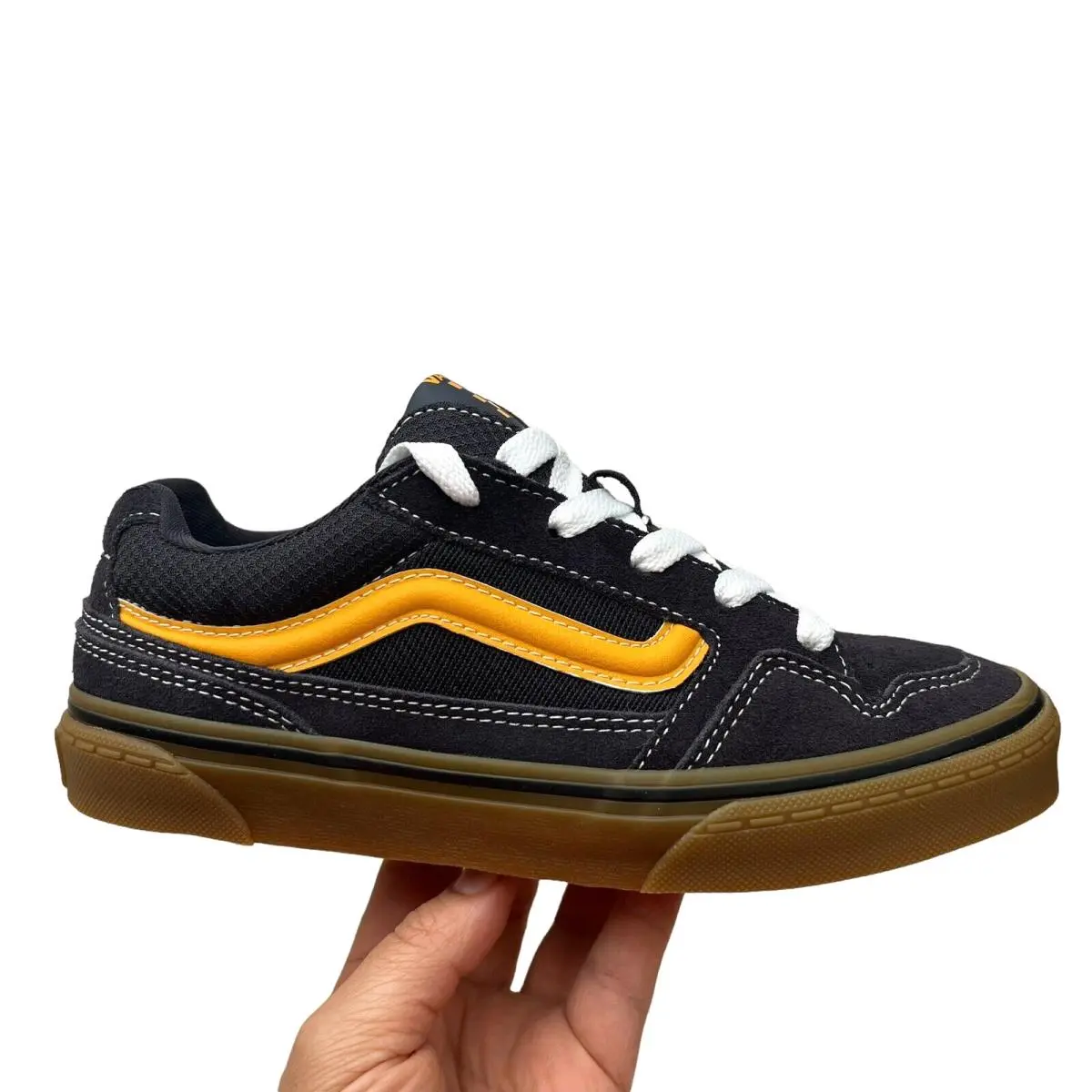 Vans Caldrone Youth Boy`s Suede Sneakers Size 6 Navy Blue Classic Stylish Shoes