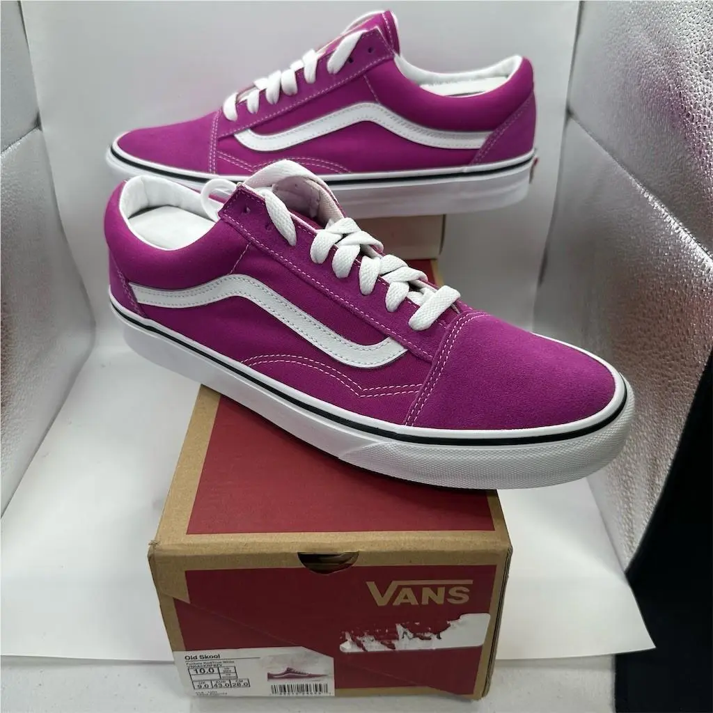 Vans Old Skool Men`s Skate Shoes Pink/white Low Top Lace-up Size 10 w/ Box