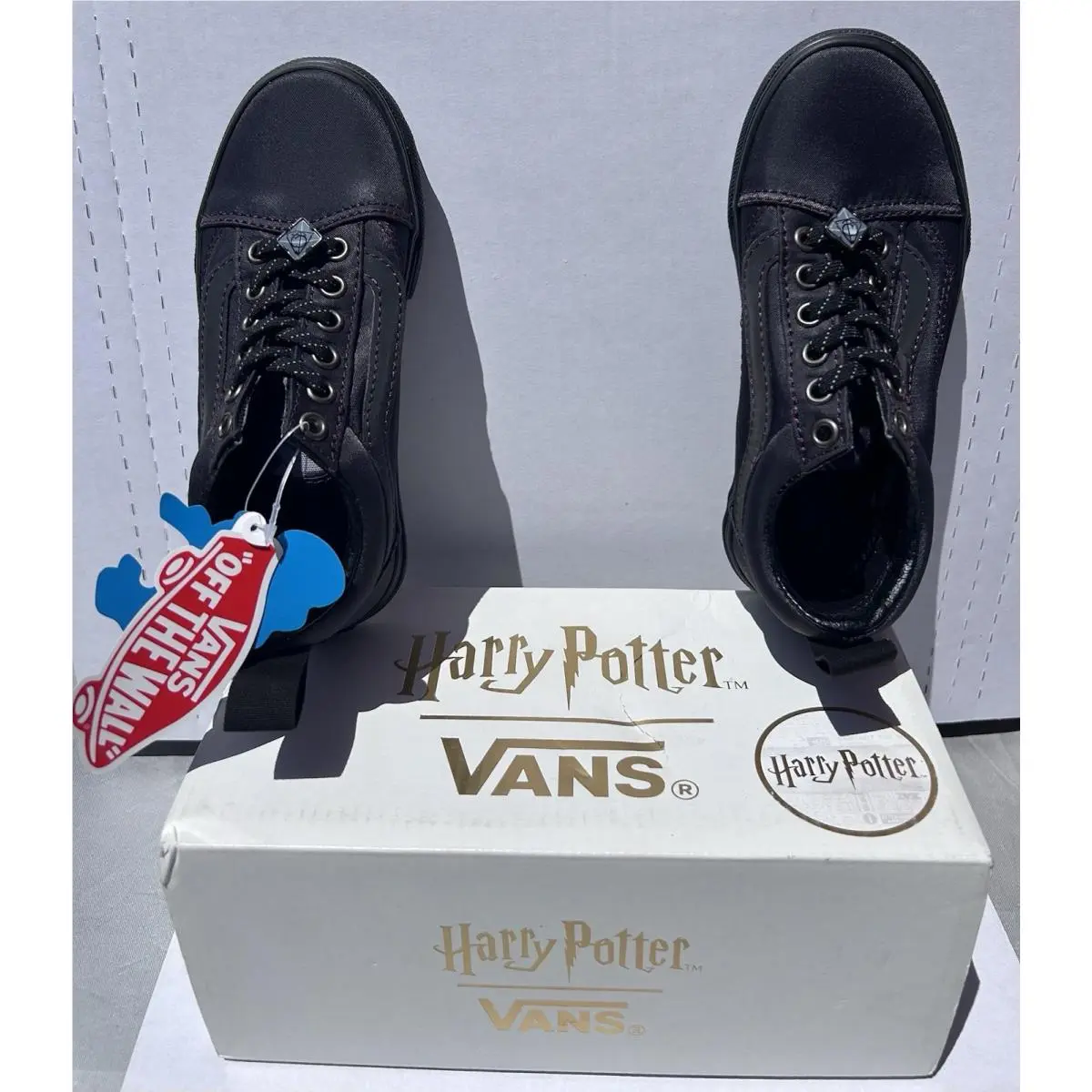 Vans Harry Potter Old Skool Elastic Deathly Hallows Black Kicks Kids Size 12