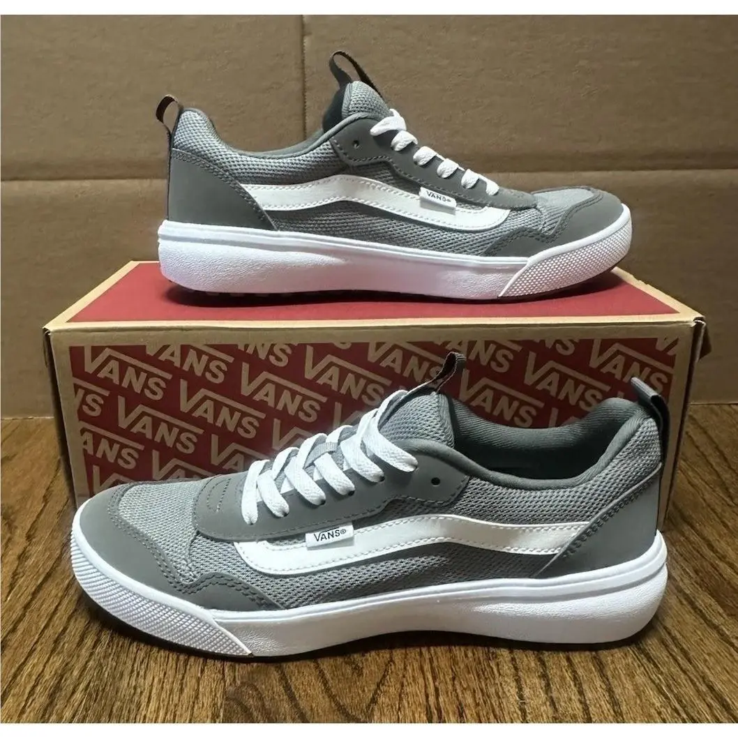 Vans Range Exp Mesh Frost Gray White Canvas Athletic Sneakers Shoes Size 8 Men`s
